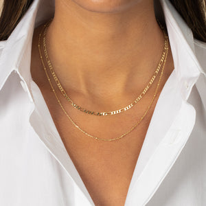  Two In One Figaro X Ball Chain Necklace - Adina Eden's Jewels