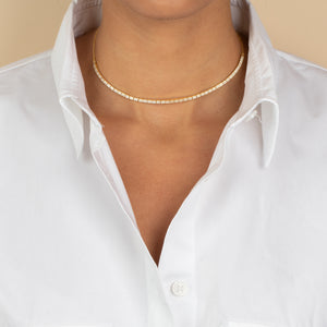  Pave Square Half Tennis Choker - Adina Eden's Jewels