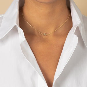 Double CZ Baguette Bezel Pendant Necklace - Adina Eden's Jewels