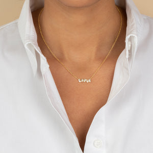  CZ Teardrop X Baguette Bezel Bar Necklace - Adina Eden's Jewels