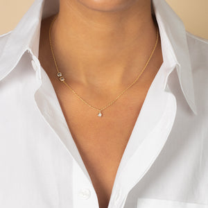  CZ Bezel Multi Shape Accented Pendant Necklace - Adina Eden's Jewels