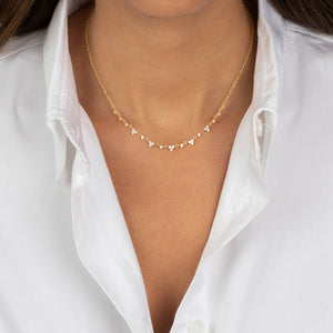  CZ Multi Trio Cluster Necklace - Adina Eden's Jewels