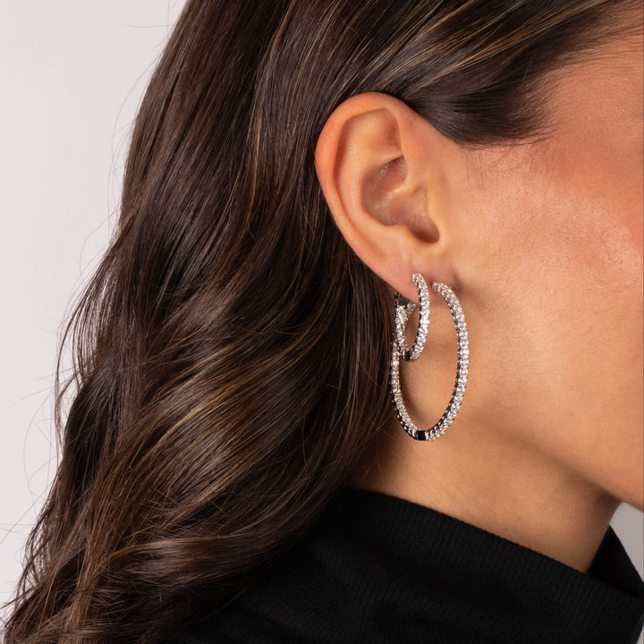 Adina Eden CZ Thin Round Hoop Earring