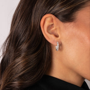 CZ Round Hoop Earring - Adina Eden's Jewels