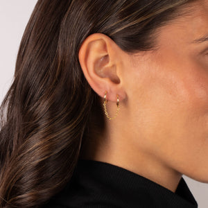 Double Huggie Chain Earring - Adina Eden's Jewels