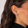 Diamond Triple Row Huggie Earring 14K - Adina Eden's Jewels