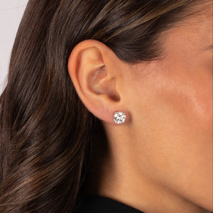 4 Carat Lab Grown Diamond Solitaire Four Prong Stud Earring 14K - Adina Eden's Jewels