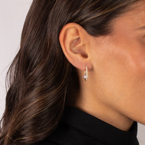 Diamond Pearl Oval Earring 14K - Adina Eden's Jewels