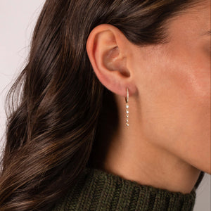 Diamond Graduated Tennis Drop Huggie Earring 14K - Adina Eden's Jewels