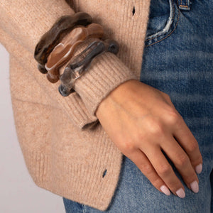 Smoky Wave Resin Bangle Set - Adina Eden's Jewels