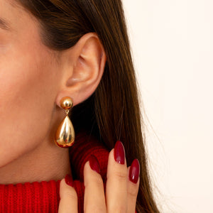  Solid Ball X Teardrop Drop Stud Earring - Adina Eden's Jewels