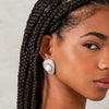  Pave Twisted Pearl On The Ear Stud Earring - Adina Eden's Jewels