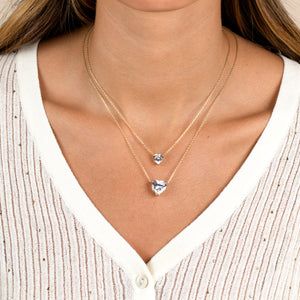  CZ Heart Shape Pendant Necklace - Adina Eden's Jewels