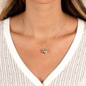  CZ Round Bezel Pendant Necklace - Adina Eden's Jewels