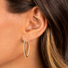  Fancy Thin CZ Hoop Earring - Adina Eden's Jewels