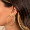  Fancy Thin CZ Hoop Earring - Adina Eden's Jewels