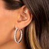  Fancy CZ Princess Cut Hoop Earring - Adina Eden's Jewels
