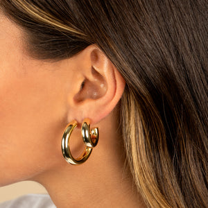  Chunky Hollow Hoop Earring - Adina Eden's Jewels