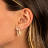 Pavé Oval Shape Huggie Earring - Adina Eden's Jewels