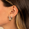  Solitaire Elongated Oval Shape Huggie Earring - Adina Eden's Jewels