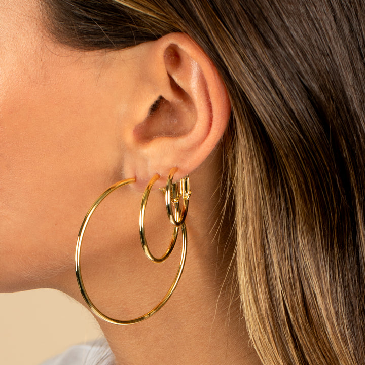  Rounded Hollow Hoop Earring - Adina Eden's Jewels