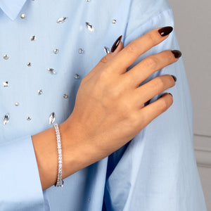  CZ Princess Cut Tennis Bracelet - Adina Eden's Jewels