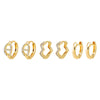 Gold Pave Mariner & Squiggly Huggie Earring Combo Set - Adina Eden's Jewels