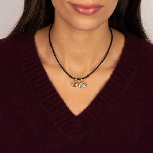 Lab Grown Diamond Emerald Beaded Leather Chain Necklace 14K - Adina Eden's Jewels