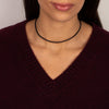 Brown Leather Rope Chain Choker Necklace 14K