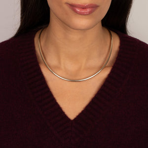 Solid Wide Collar Chain Choker Necklace 14K - Adina Eden's Jewels