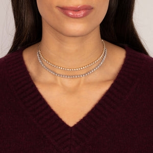 3 Carats Diamond Cupcake Tennis Choker Nekclace 14K - Adina Eden's Jewels