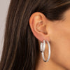 CZ Pavé Chunky Hoop Earring - Adina Eden's Jewels