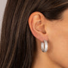CZ Pavé Rounded Wide Hoop Earring - Adina Eden's Jewels