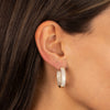 Oval CZ Pavé Wide Hoop Earring - Adina Eden's Jewels