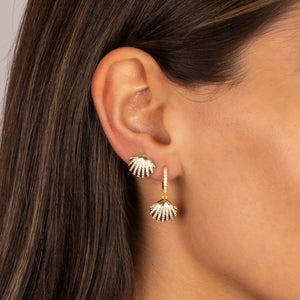 Pavé Seashell Stud Earring - Adina Eden's Jewels