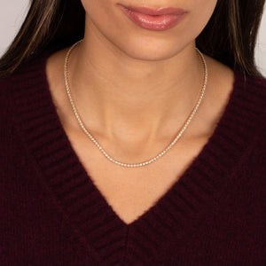 3 Carats Diamond Buttercup Tennis Necklace 14K