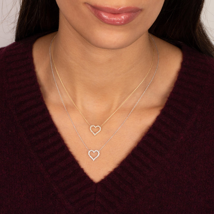 Classic Diamond Heart Necklace 14K | Adina Eden Jewels