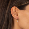 Dainty Pearl Drop Huggie Earring 14K