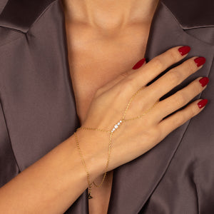 Sparkling CZ Statement Hand Chain