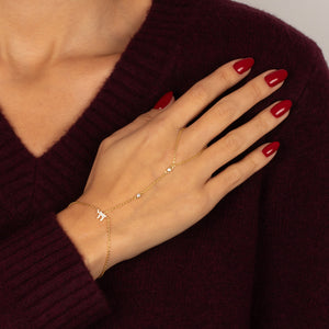 CZ Bezel Chai Hand Chain