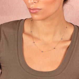  Enamel Evil Eye Bead Necklace 14K - Adina Eden's Jewels