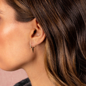  Triple Solid Spike Huggie Earring 14K - Adina Eden's Jewels