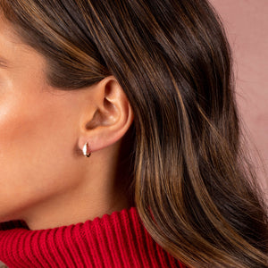  Diamond Graduated Baguette Huggie Earring 14K - Adina Eden's Jewels