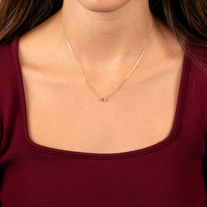  CZ Mini Baguette Pendant Necklace 14K - Adina Eden's Jewels