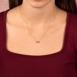  CZ Solitaire Pendant Necklace 14K - Adina Eden's Jewels