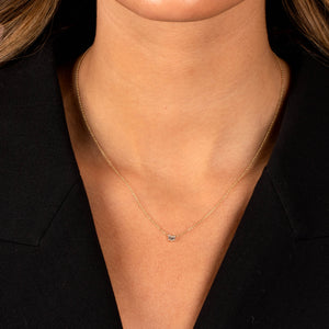  Diamond Scattered Baguette Pendant Necklace 14K - Adina Eden's Jewels
