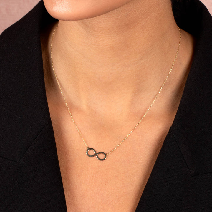  Solid Infinity Sign Pendant Necklace 14K - Adina Eden's Jewels