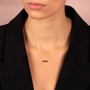  Solid Open Heart Bar Necklace 14K - Adina Eden's Jewels