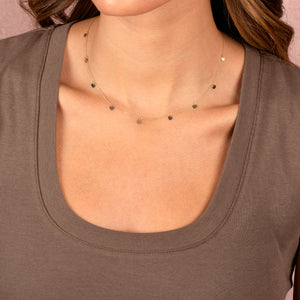  Mini Solid Dangling Discs Necklace 14K - Adina Eden's Jewels