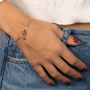  Solid Moon Toggle Bracelet - Adina Eden's Jewels